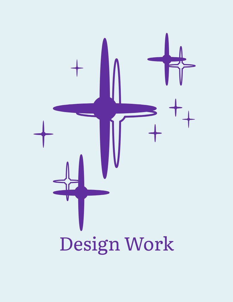 A graphic of purple twinkling stars created on Canva.