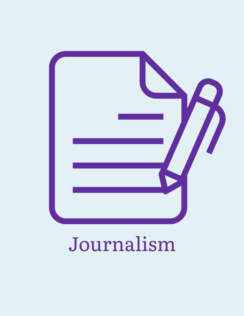 A graphic of a purple piece of paper and pencil created on Canva.