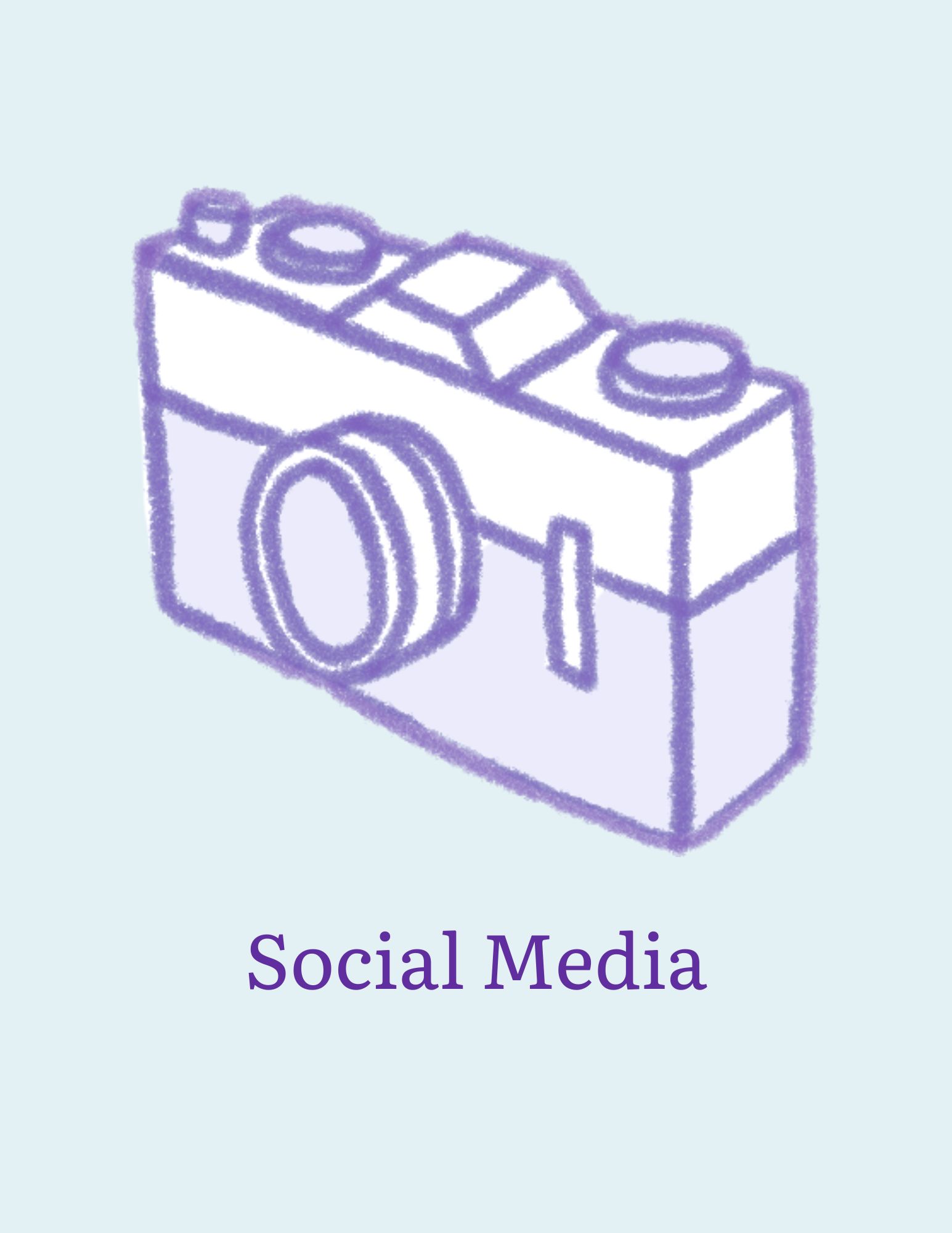 A graphic of a purple camera created on Canva.