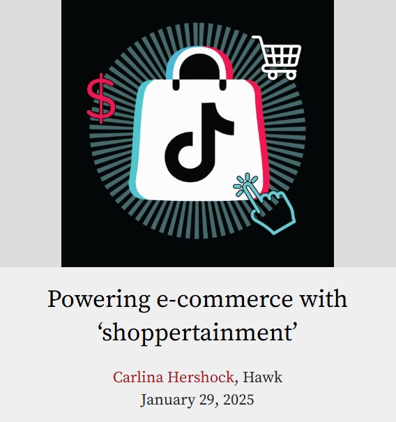 A graphic of TikTok shop where the TikTok black logo is inside a white shopping bag. Surrounding it is a pink money sign graohic and a white shopping cart graphic.